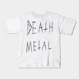 Death Metal Dark Text Sketch Design Kids T-Shirt